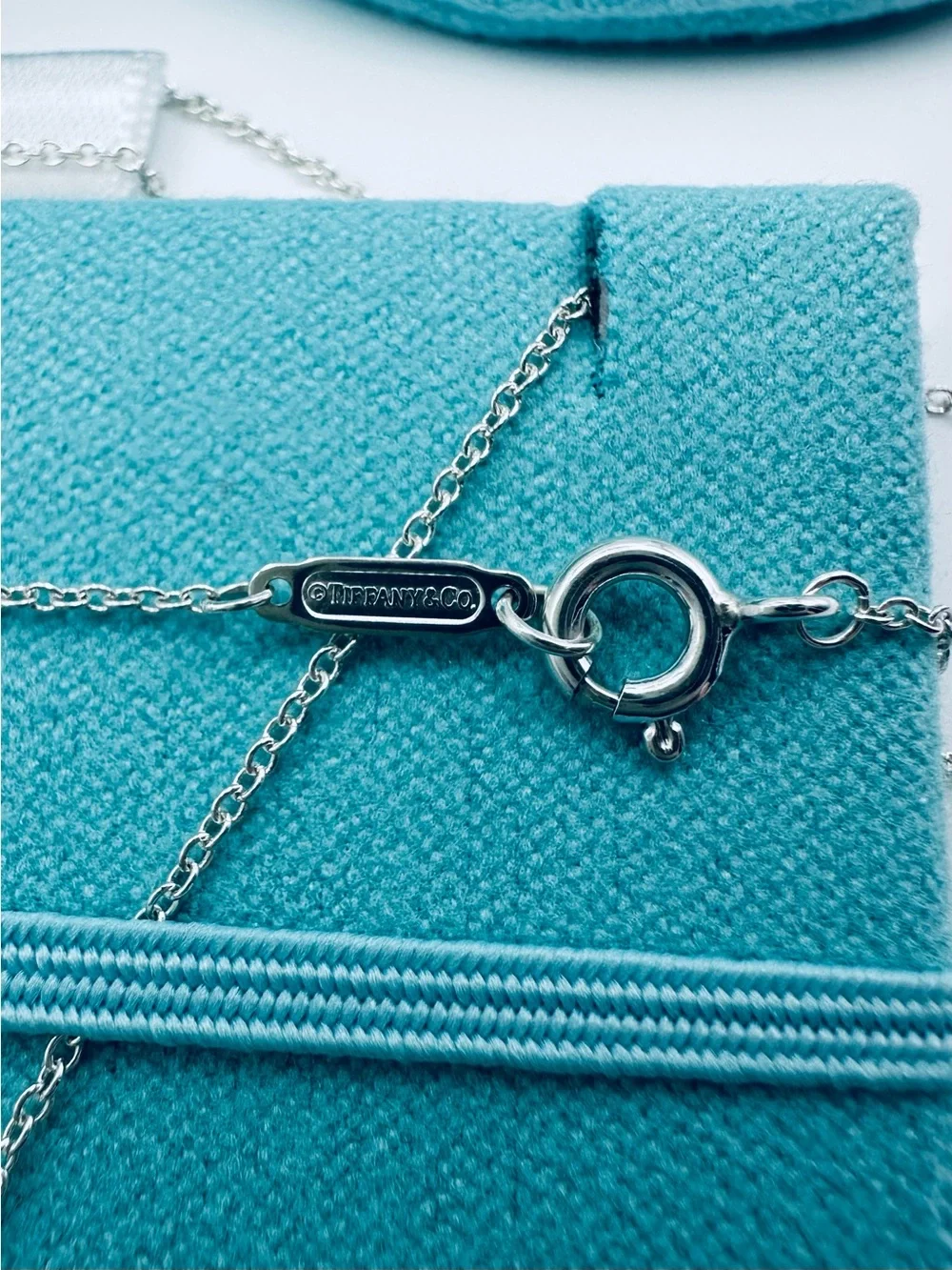 Tiffany & Co. Retired Notes Letter N Disc Charm Necklace 16” in Silver Packaging